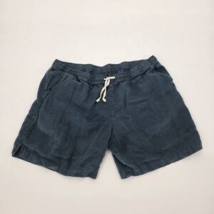 Alex Crane Bo Shorts Men XL Teal Green 100% Linen Drawstring Made in USA Comfort